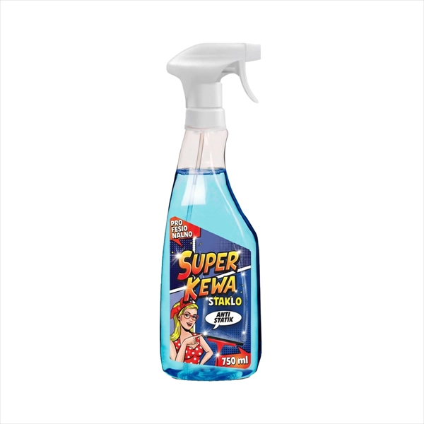 SUPER KEWA SREDSTVO ZA ČIŠĆENJE STAKLA GLASS ANTISTATIK SPREJ 750ML